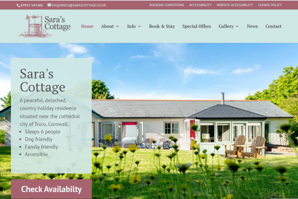 Sara's Cottage, accessible and dog-friendly holidays in Cornwall